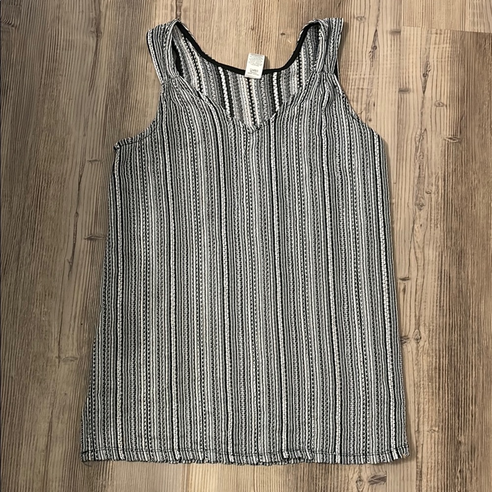Black and White Striped Swim Cover-Up